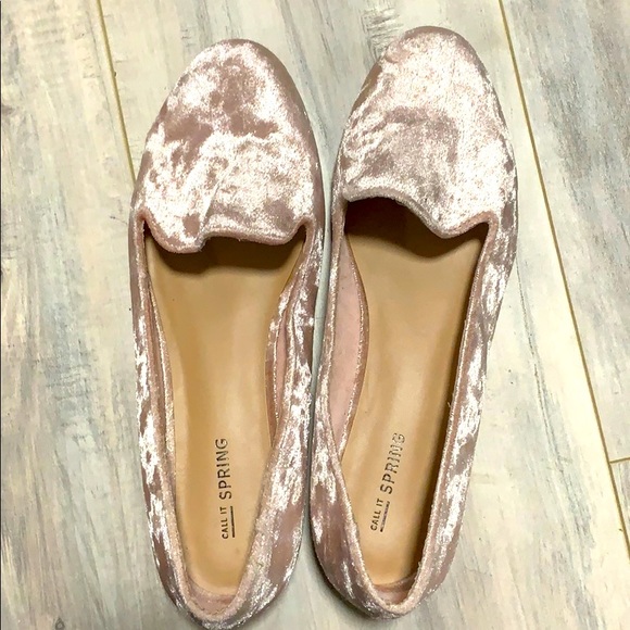 Call It SPRING Blush Velvet loafers